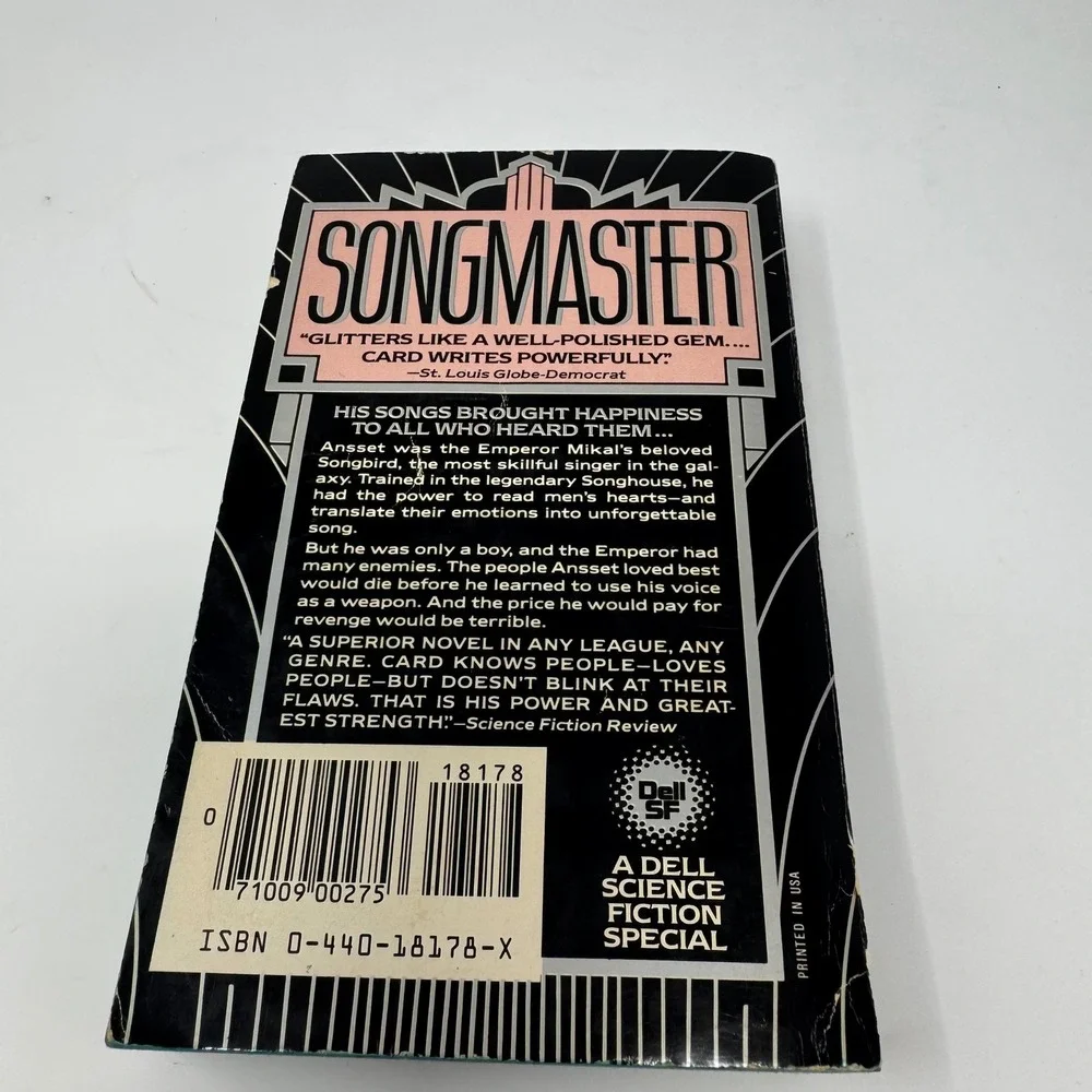 Songmaster Orson Scott Card Novel 1978 Science Fiction Book Excellent Condition